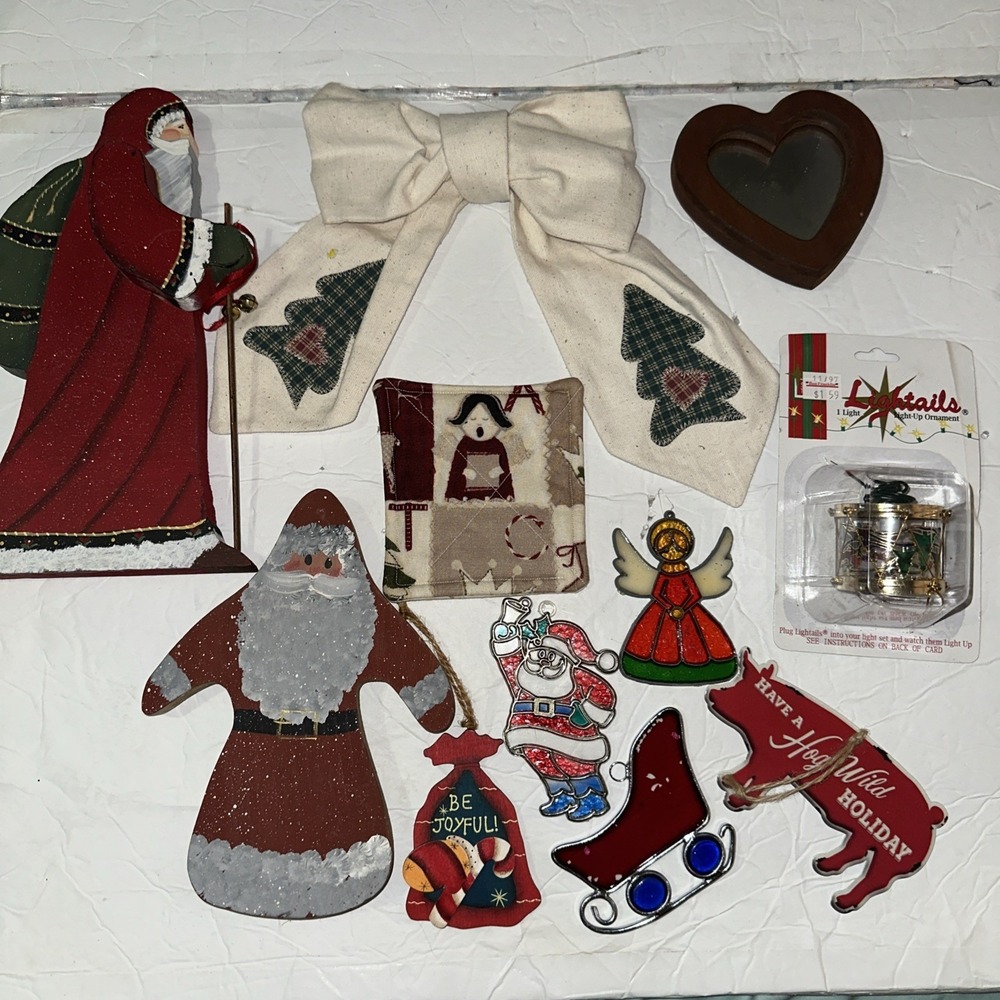 Lot Of 11 Christmas Odds And Ends Crafting DIY Christmas Decor Upcycle Ideas